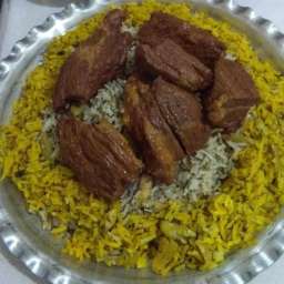 أرز بالفول مع لحم الضأن